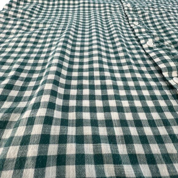 Columbia Men's Short Sleeve Button Up Shirt XXL Green White Check Gingham Plaid - Picture 7 of 14